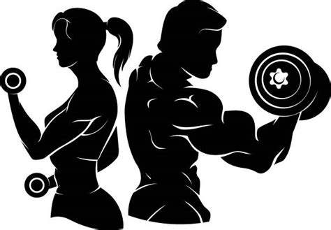 Silhouette Of A Black Biceps Illustrations Royalty Free Vector