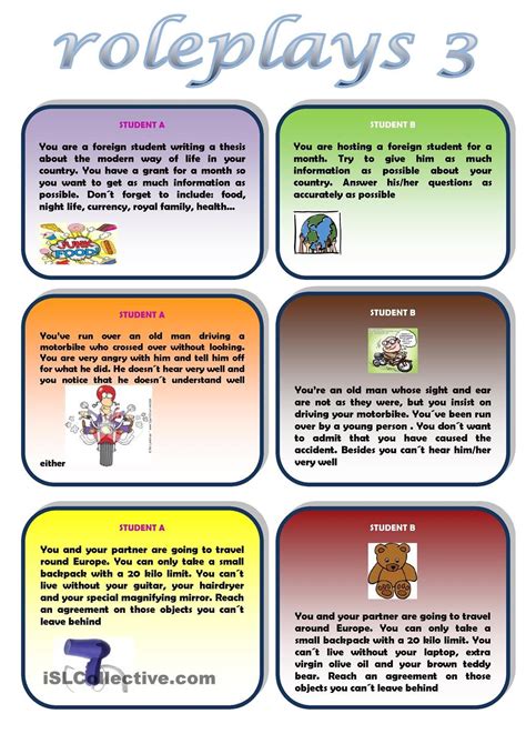 Roleplays 3 Speaking Activities English English Teaching Materials Roleplay