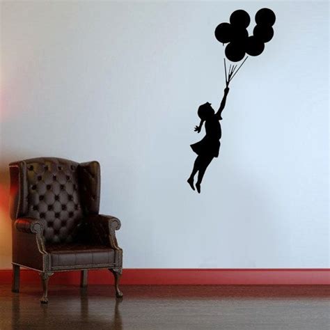 Banksy Stencil Flying Balloon Girl Girl With Balloons Banksy Wall Stencil Designs Stencil Wall