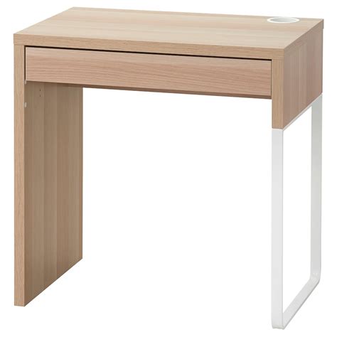 Micke Desk White Stained Oak Effect 73x50 Cm Ikea