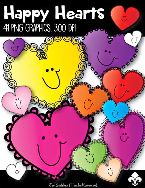 Freebie Happy Hearts Clip Art Perfect For Valentines Day Heart