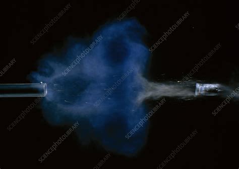 High Speed Photograph Of Bullet Leaving Gun Stock Image H6300105