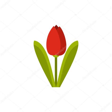Red Tulip Icon In Flat Style — Stock Vector © Ylivdesign 119599278