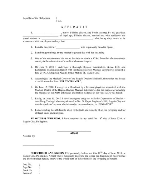 Affidavit Sample Pdf