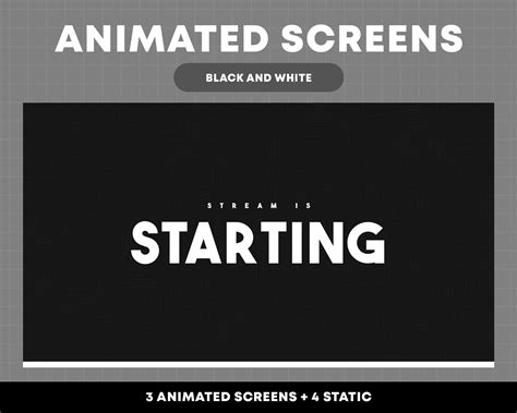 Twitch Stream Screens Animated Black And White Screens Etsy
