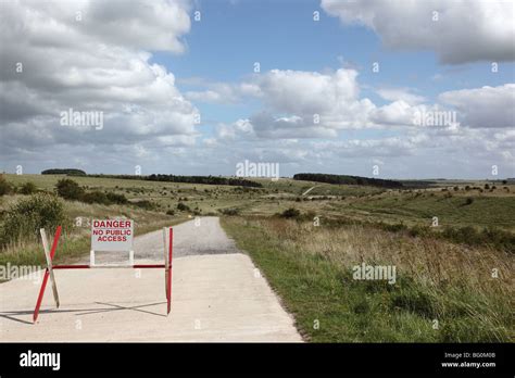 Danger No Public Access Sign Salisbury Plain Wiltshire England Uk