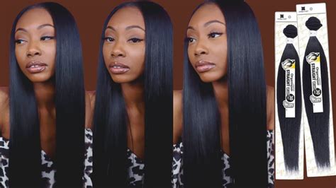 MIDDLE PART QUICK WEAVE WITH LEAVE OUT FT Shake N Go Organique STRAIGHT SYNTHETIC HAIR REVIEW