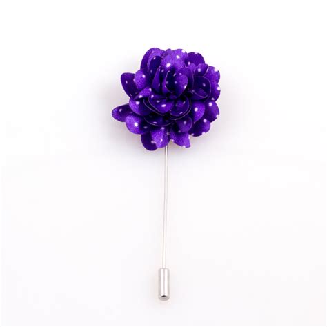 Purple Polka Dot Lapel Flower