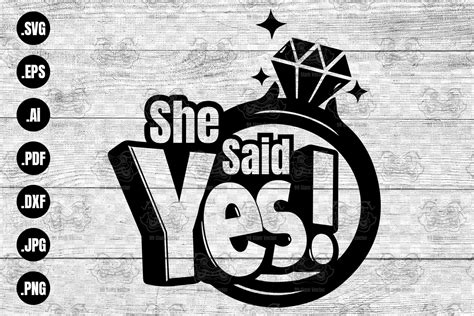She Said Yes SVG Wedding Ring SVG Illustration Par SiamVector Creative Fabrica