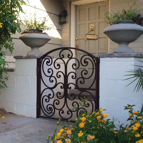 Front Entry Gate With Handmade Scrollwork Porter Barn Wood