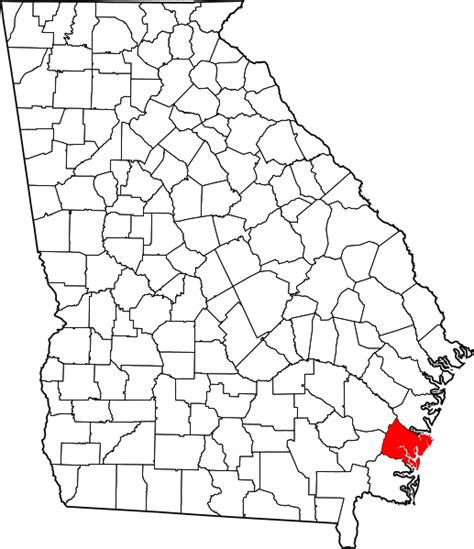 Image Map Of Georgia Highlighting Glynn County