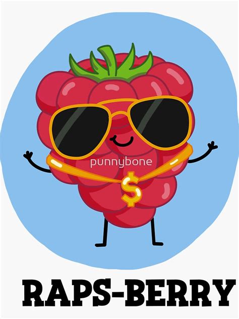 Raps Berry Fruit Food Pun Sticker For Sale By Punnybone Redbubble