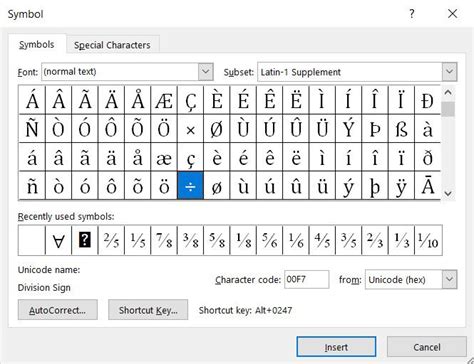 Division Sign ÷ In Word And Its Shortcut Pickupbrain