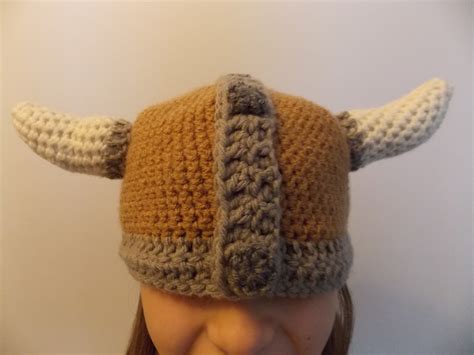 Great Grey Crochet Viking Hat