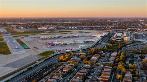Chicago Midway International Airport Sunset Aerial Southwest Toby