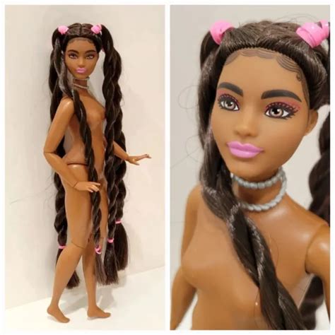 BARBIE DOLL NUDE Extra Long Hair Curvy Body African American