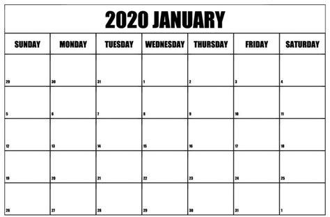 Editable January 2020 Calendar Template February Calendar December