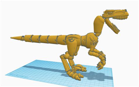3d Design Poseable Velociraptor Figure Print Ready Tinkercad