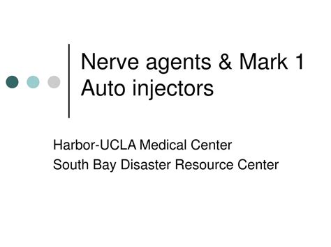 Ppt Nerve Agents And Mark 1 Auto Injectors Powerpoint Presentation Id