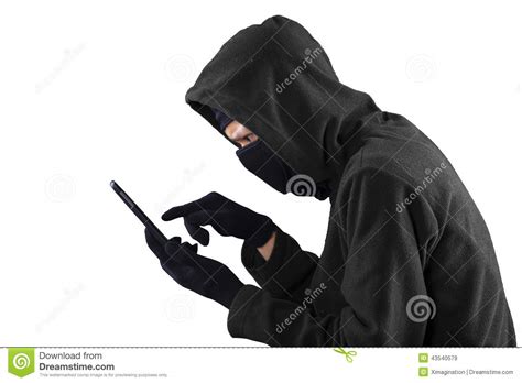 Hacker Touching A Smartphone Screen 1 Stock Image Image Of Computer