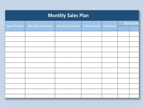 EXCEL Of Monthly Sales Plan Xlsx WPS Free Templates