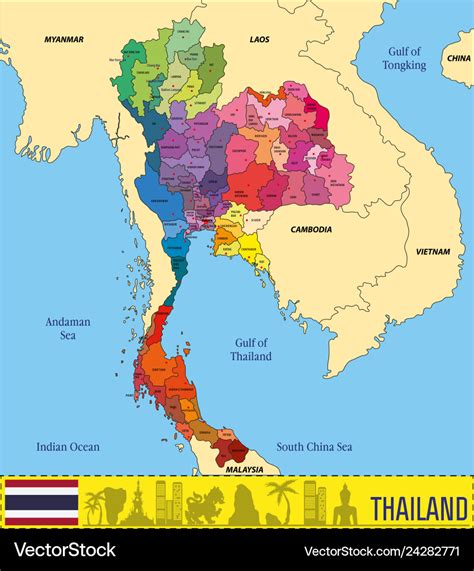 Map Thailand Royalty Free Vector Image VectorStock