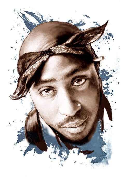 Tupac Shakur Colour Drawing Art Poster Painting By Kim Wang
