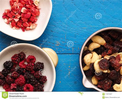 Dried Organic Berries In Bowls Stock Image Image Of Raisins