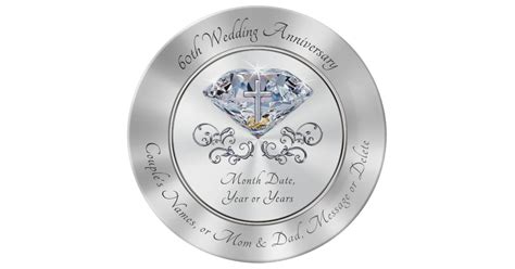 Christian 60th Anniversary Ts Diamond Cross Dinner Plate Zazzle
