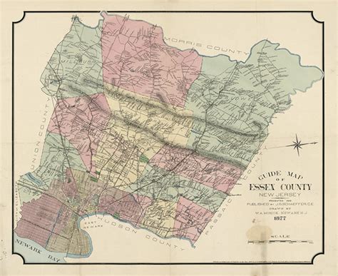 Map Of Essex County New Jersey 1877 Vintage Restoration Etsy Uk