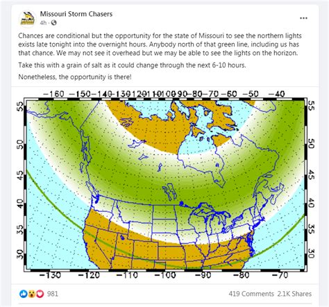 Northern Lights Possible In Missouri Tonight Geminids To Flare Up