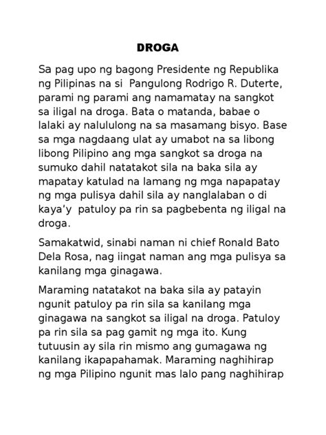 Talumpati Para Sa Droga