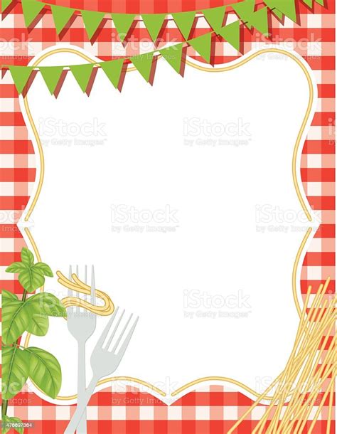 Italian Foods Pasta Background With Frame Stock Vector Art 476697364