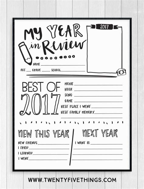 2023 Year In Review Printable For Kids Fun Loving Families New