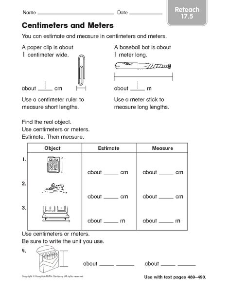 Measuring Centimeters Worksheet 2nd Grade