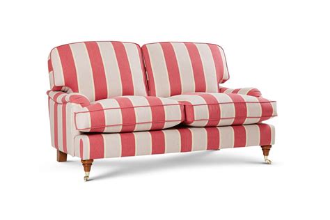 Delcor Chelsea Loose Back Sofa In Red And White Striped Fabric