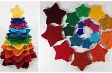 christmas tree stars knit frankie pattern stacking spectacular colorful brown knithacker decorations easy