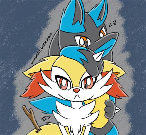 Lucario And Braixen By Darlanspace On Deviantart