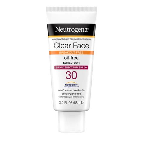 Neutrogena Clear Face Sunscreen Lotion Spf 30 Oxybenzone Free 3 Fl Oz