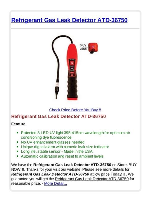 Refrigerant Gas Leak Detector Atd 36750