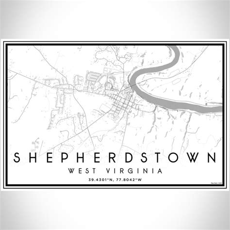 Shepherdstown West Virginia Map Print In Classic — Jace Maps