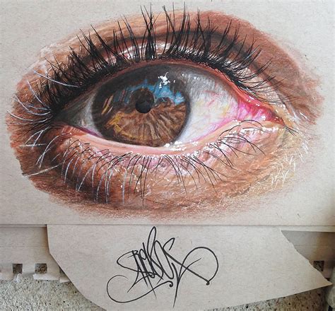 Colored Pencil Art Hyper Realistic Eyes By 19 Year Old Artist