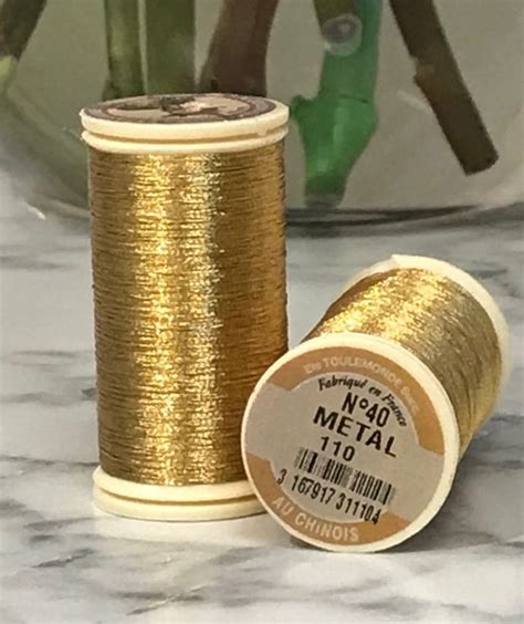 Sajou No 110 Old Gold Metallic Thread Fil Au Chinois Etsy België