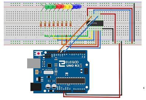 Schematic For The 74HC595 Connected To An Arduino Technology Tutorials