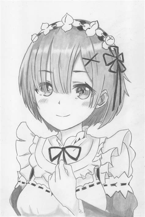 Rem Re Zero Drawing Fanart Anime Drawings For Beginners Cute