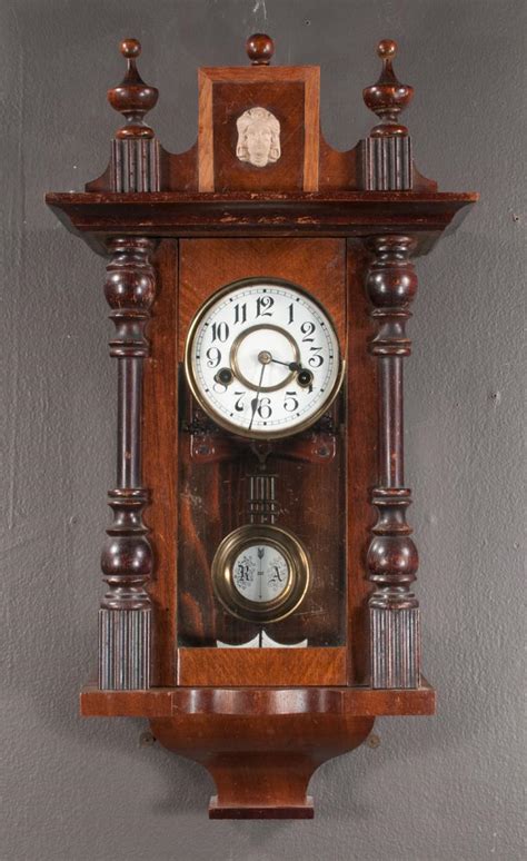 Shop with afterpay on eligible items. Sold Price: German wall clock in a fancy mahogany case ...