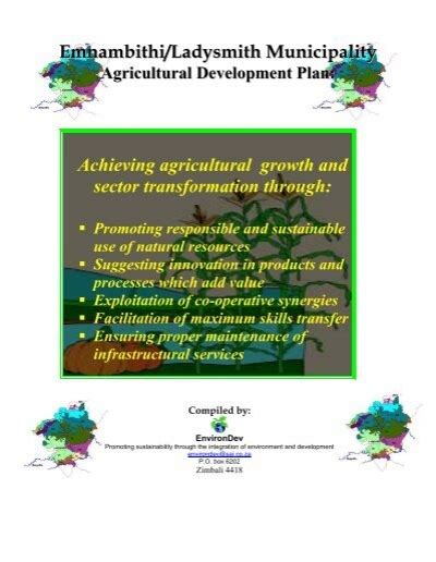 Agricultural Development Plan Emnambithi Ladysmith Municipality