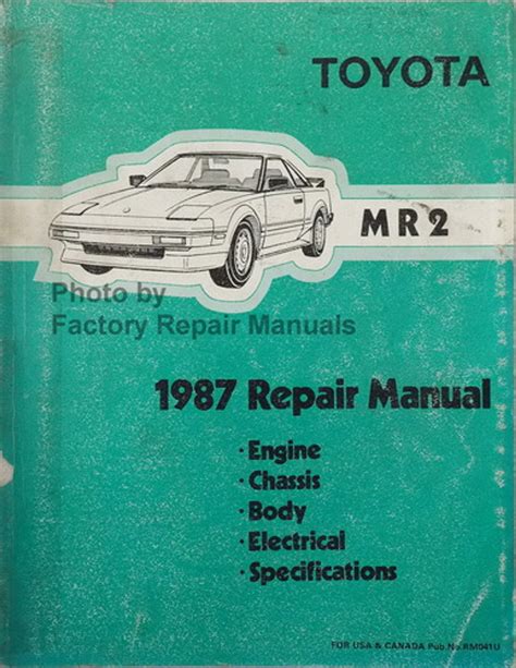 1987 Toyota Mr2 Factory Service Manual Original Shop Repair Factory