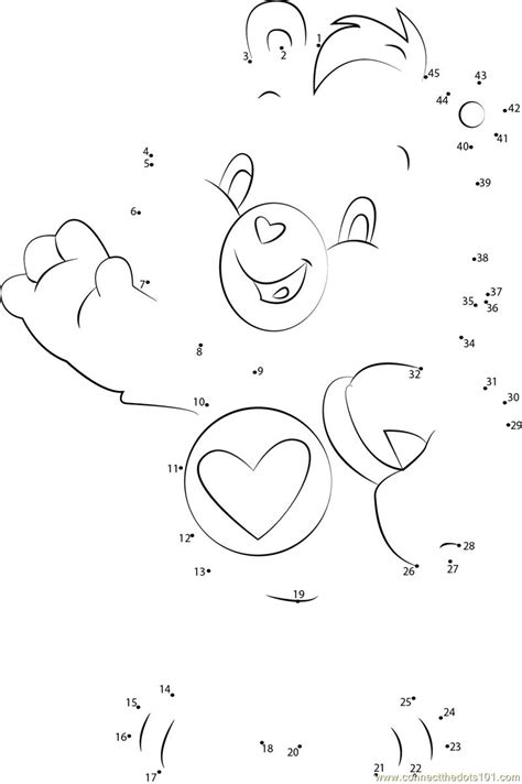 Extremely Happy Bear Dot To Dot Printable Worksheet Connect The Dots