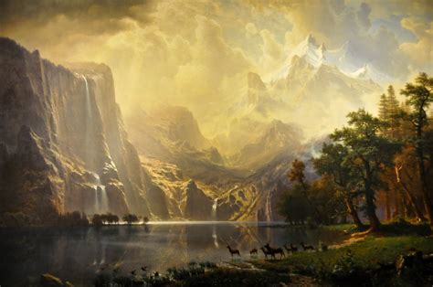 American Art Albert Bierstadt Among The Sierra Nevada Mountainscalifornia